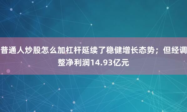普通人炒股怎么加杠杆延续了稳健增长态势；但经调整净利润14.93亿元