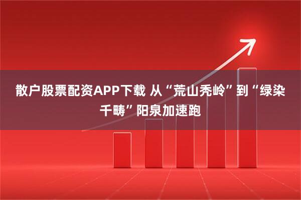 散户股票配资APP下载 从“荒山秃岭”到“绿染千畴”阳泉加速跑